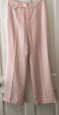 Vintage Lauren Ralph Lauren 100 Silk Pants Wide Leg Cuffed Women's Sz 6 Pink