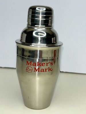 Makers Mark Bourbon Sm Metal 6 Oz. Shaker Cocktail Mixer Barware Display