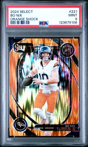 2024 PANINI SELECT ORANGE SHOCK #221 BO NIX 375/399 PSA 9