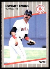Dwight Evans 1989 Fleer #87 Boston Red Sox MLB READ FREE SHIPPING AutographDen
