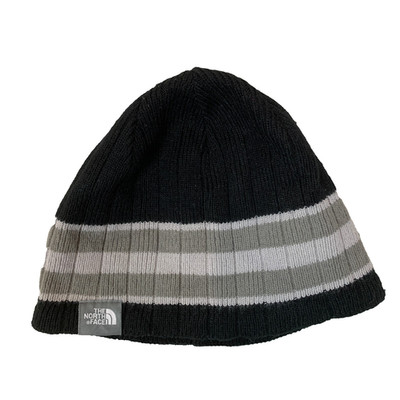 The North Face Strickmütze Wintermütze gestreift schwarz grau Unisex One Size