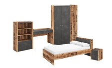 Jugendzimmer Set Komplett FARGO Schreibtisch Bett Eckschrank Nachtschrank Regal