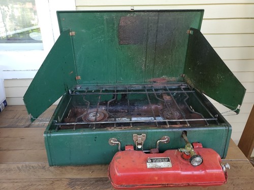 Réchaudeau Coleman 413G499 – 2 Feux Vert Vintage Avec Boîte D’origine – Pour Camping