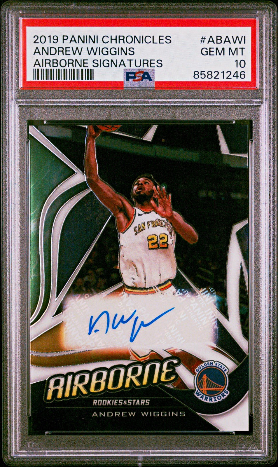 2019 Panini Chronicles Andrew Wiggins Airborne Signatures AB-AWI Auto PSA 10