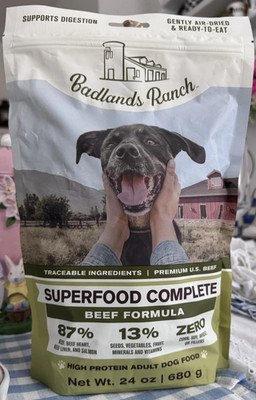 Badlands Ranch Superfood Complete Beef Formula Air Dried Dog Food 24 oz 1 Pack