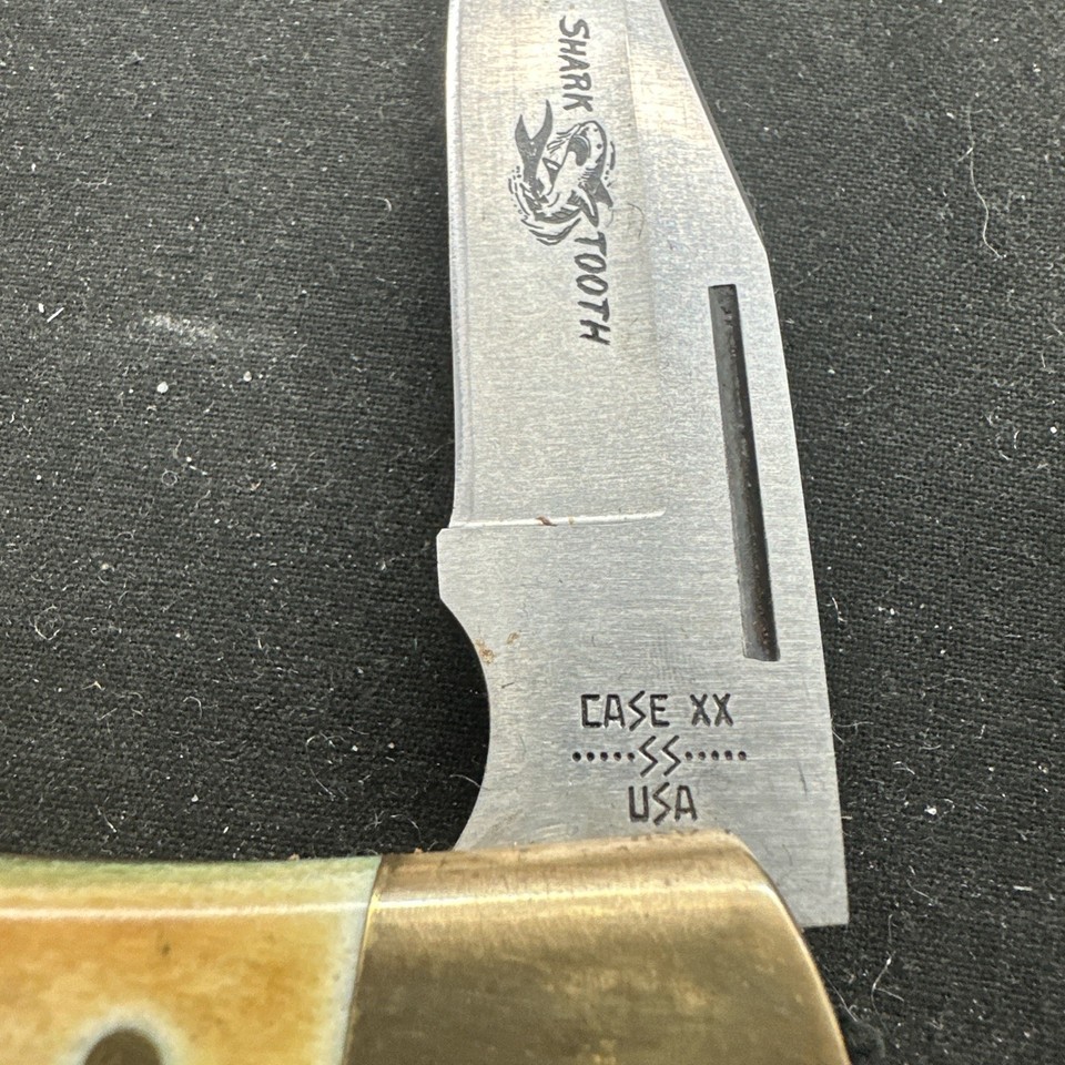 Case 1980 Unused 10-Dot 5197L Incredible Stag Shark Tooth Knife With ...