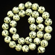 10mm Dalmation Jasper Round Ball Loose Bead 15.5inch S0047622