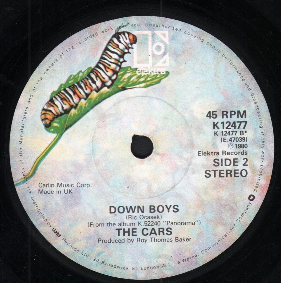 Cars Touch and Go 7" vinyl UK Elektra 1980 solid centre label K12477 - Image 2 of 2