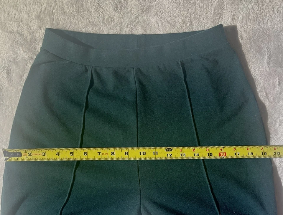 Pantalones estribo de colección para mujer M verde bosque algodón cintura elástica años 90 acogedores vacaciones Foto 4 de 4