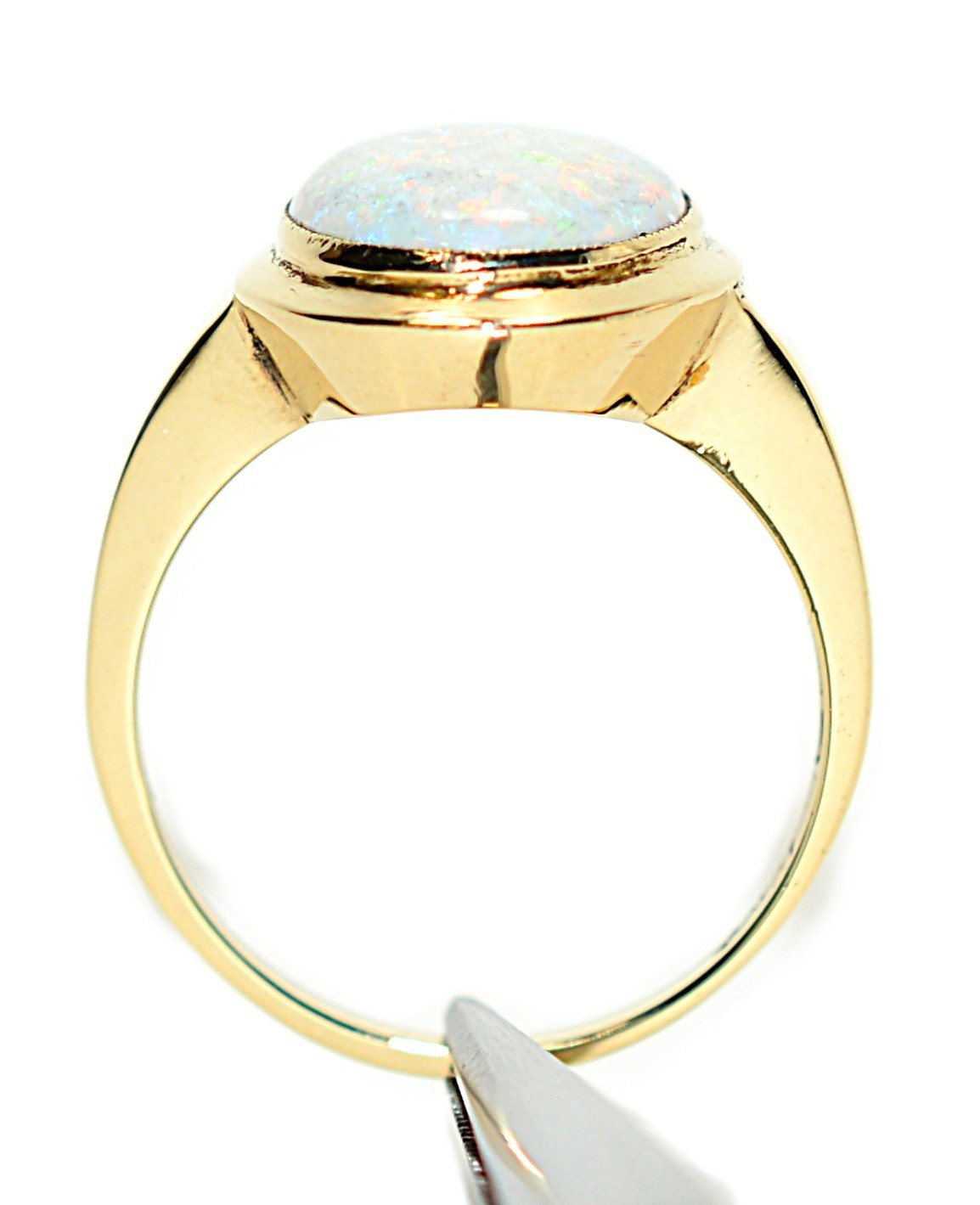Natural Opal Ring 10K Solid Gold Ring Gemstone Ri… - image 3