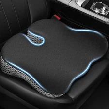 Ergonomic Wedge Car Seat Cushion with U-Shaped Design for Tailbone, Back & Sciat