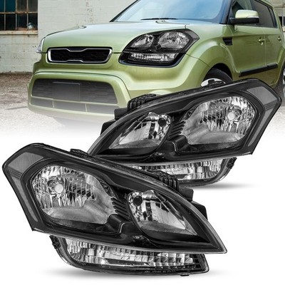For 2012-2013 Kia Soul Halogen Black Clear Corner Headlights Pair LH+RH