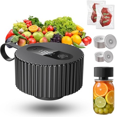 Electric Mason Jar Vacuum Sealer Kit Wide Regular Mouth Canning Lids Automatic