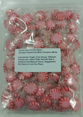 Starlight Peppermint with Cinnamon 2 Lbs Bulk Hard Candy Discs Approximately 175