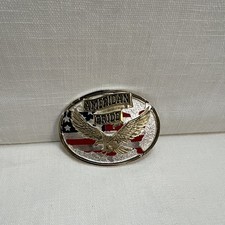 Montana Silversmiths American Pride Eagle USA Flag Oval Belt Buckle