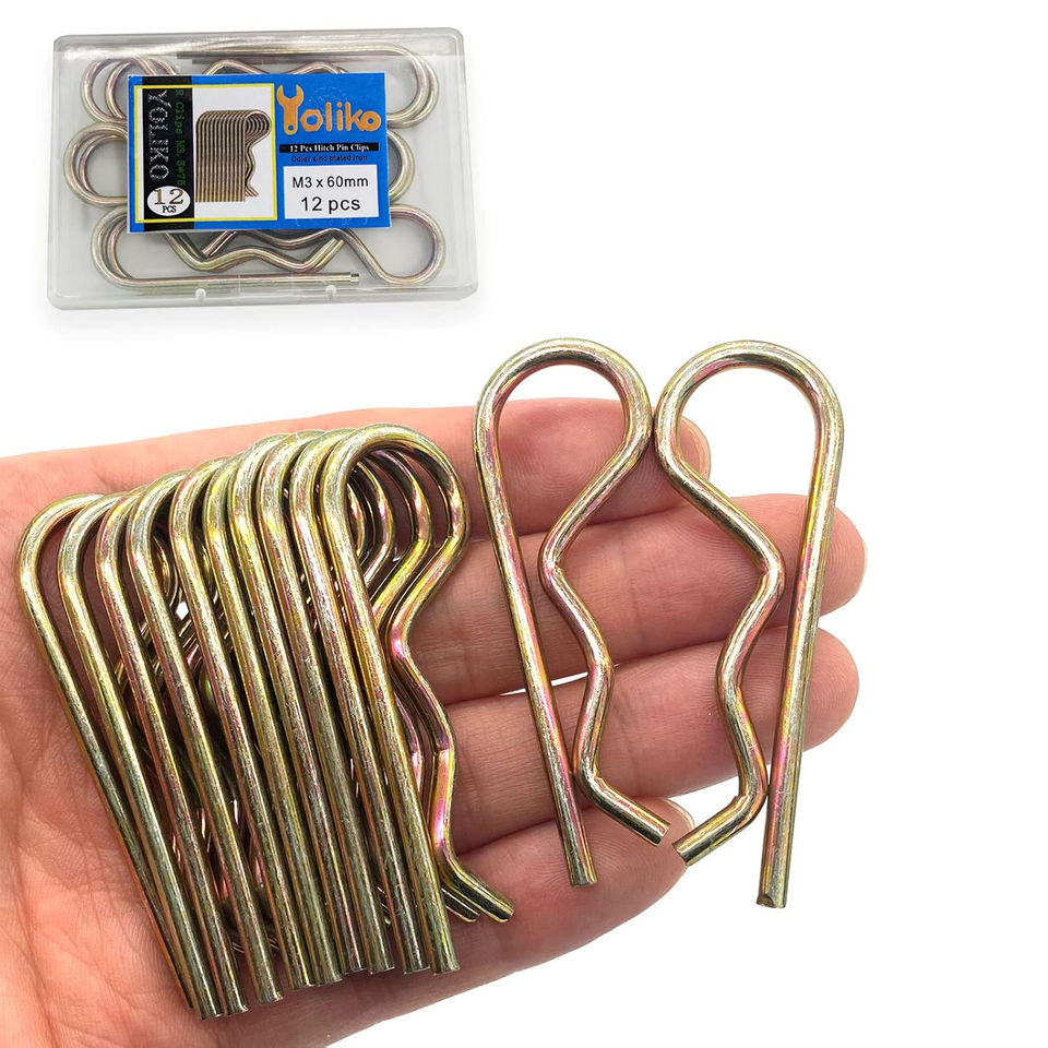 12 Pcs Heavy Duty Hitch Pins R Clips Spring Wire Hair Cotter Retaining ...