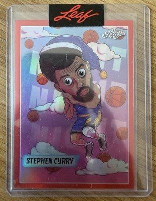 Stephen Curry 2023 Leaf Metallic Imaginations Red Refractor Warriors SP 151/199