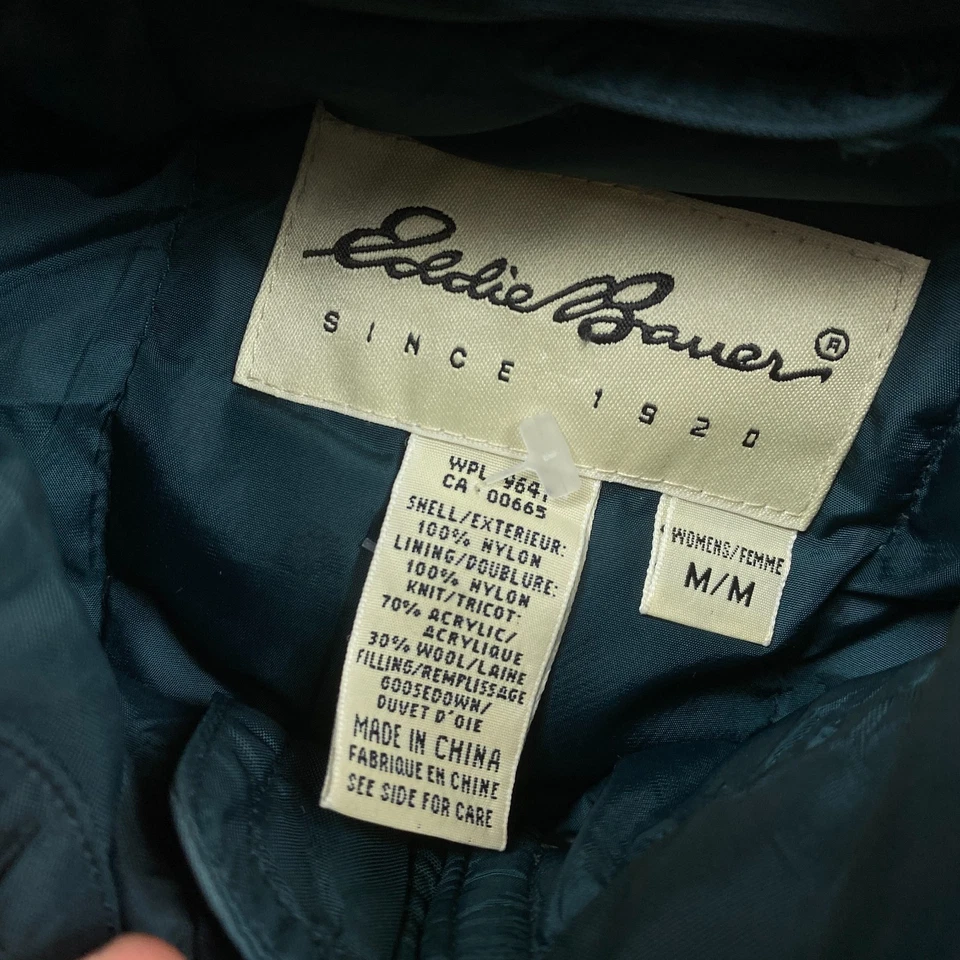 Chaqueta Eddie Bauer Goose Puffer Down Mediana Verde Exterior Preppy Informal Para Mujer Foto 4 de 4