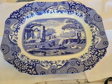 Spode Blue Italian Large platter Turkey or Ham 18" x 14"- MORE SPODE in my store