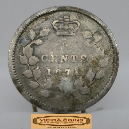1871 Canada 5 Cents Silver — photo from the most recent tracked eBay sale