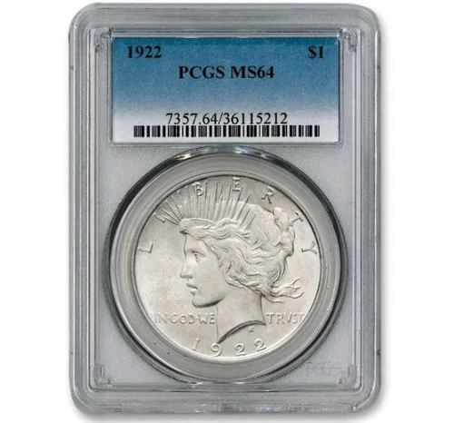 1922 P Peace Silver Dollar PCGS MS-64
