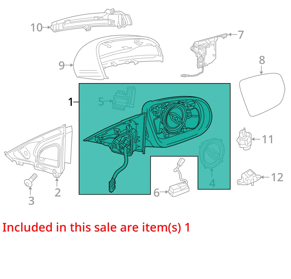 Espejo retrovisor de puerta lateral izquierdo Mercedes E43 2017-2020 con punto ciego negro (040) OEM 2018 Foto 3 de 4