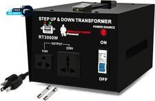 3000 Watt Voltage Converter Transformer - Heavy Duty Step Up/Down AC 110V