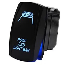 Blue LED Rocker Switch 5-Pin 12V/24V On-Off Light Bar Toggle for Car Truck Boat