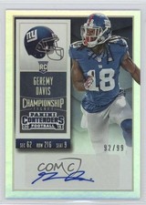 2015 Panini Contenders Rookie Championship Ticket 92/99 Geremy Davis Auto 2r7