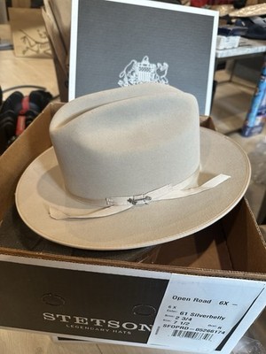 New STETSON OPEN ROAD 6x Fur Cowboy Western Fedora Hat 7 1/2 | eBay