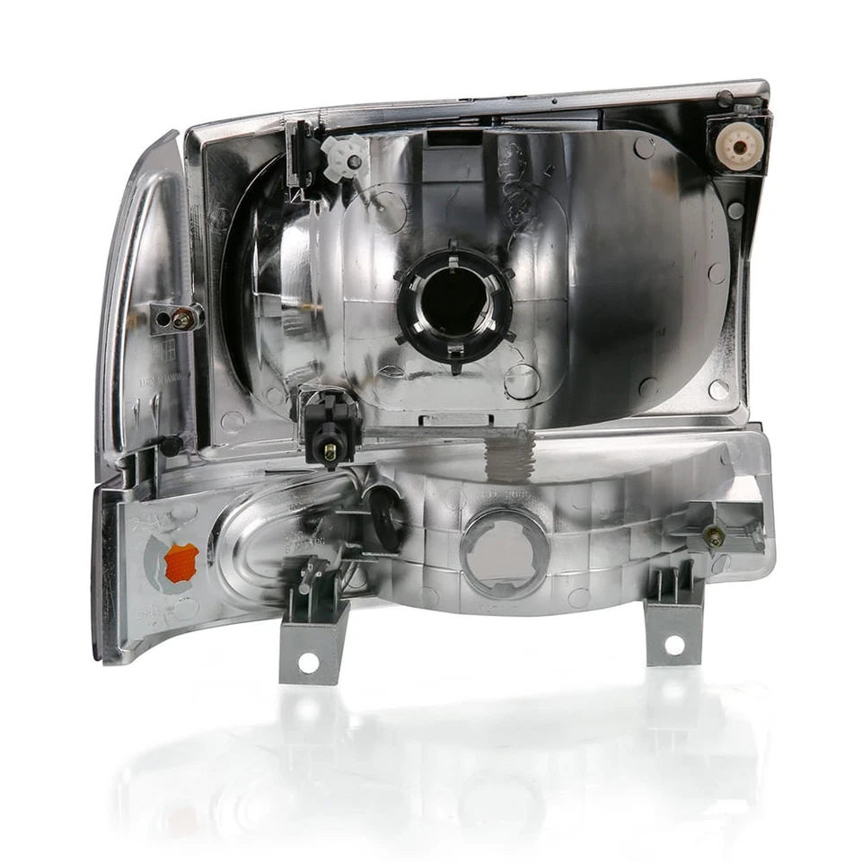 Faros de lente transparentes negros con luces de esquina para 99-04 Ford F-250 Super Duty Foto 2 de 3