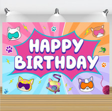 Kids Happy Birthday Backdrop Photo Party Baby Shower Background Supplies Props