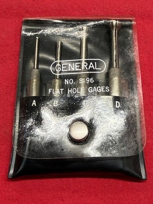 General Tools No. S-96 Flat Hole Gages, 1/8-1/2'', Set of 4 - Old Inventory