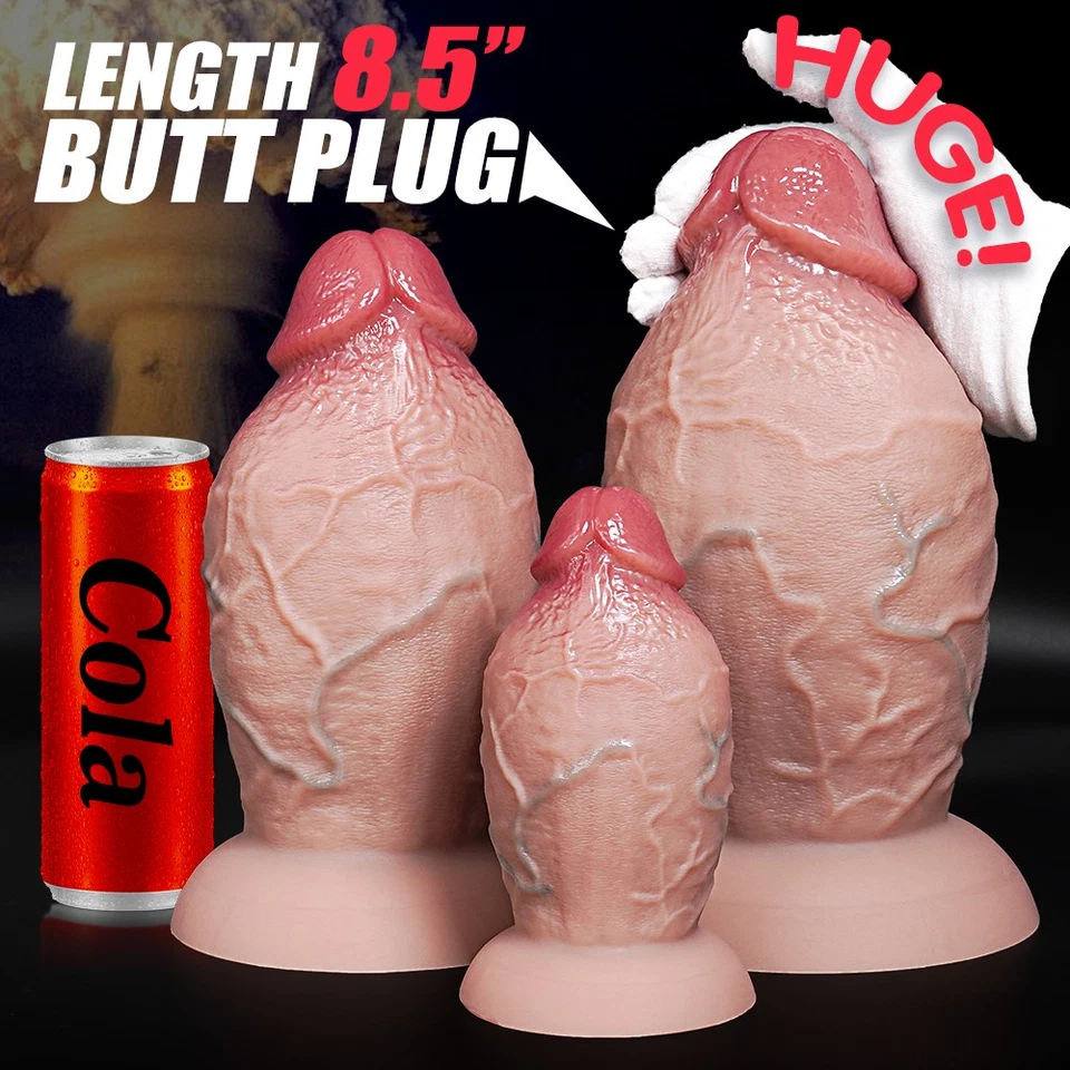 Silicone HUGE Dildo Realistic Dong Thick Big Penis Anal G-spot Sex Toy Women Men - Image 4 of 4