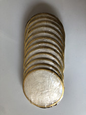 Brand New 12 Gold Rim Capiz / Mother of Pearl Shell Coasters with Cork Base