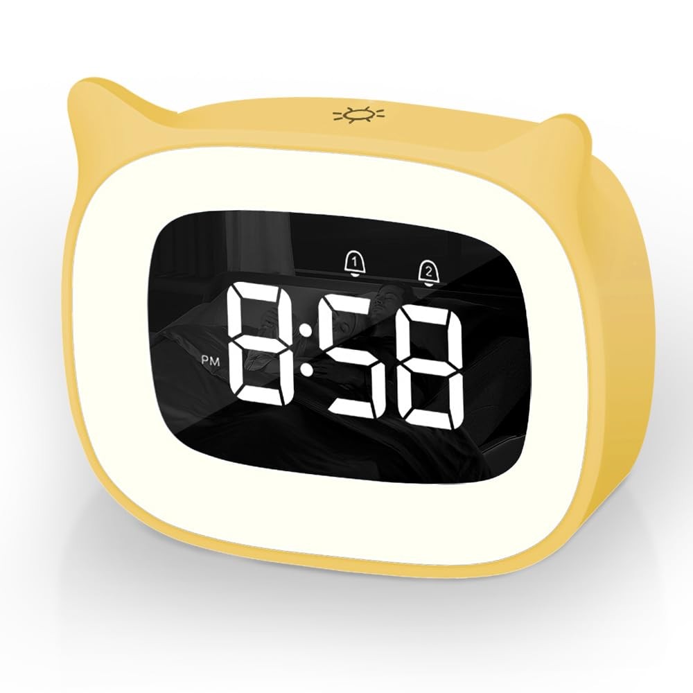 Veilleuses chat mignon et réveil éducatif pour aider les enfants à bien dormir