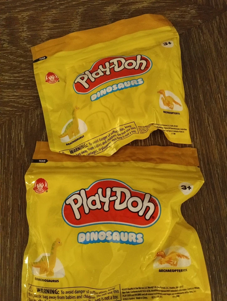 Lote de 2 Wendy's Juguete Comida Infantil Sellado Dinosaurio Play-Doh Foto 4 de 4