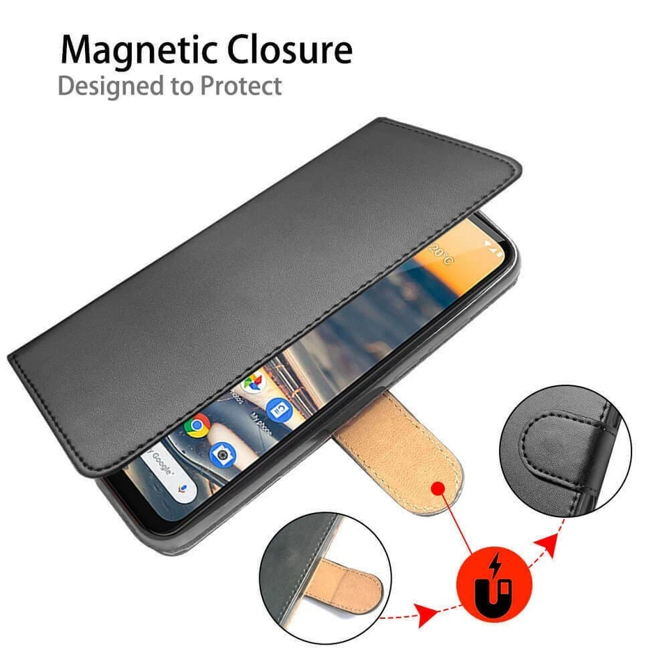 Luxury REAL LEATHER WALLET STAND CASE FOR SAMSUNG GALAXY S25 S24 S23 S22 S21 S10 - Image 2 of 4