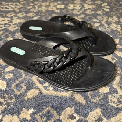 Oka-B Ginger Sandals Black with Chain Accent (U.S. Women's 8.5-9.5) ML