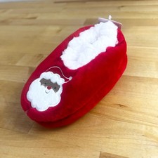 Carters Kids Christmas Santa Slippers Size 2-3T Red Plush Holiday NEW