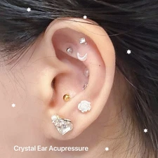 20pcs Diamond Acupuncture Ear Massage Patches Crystals Relax Relieve Stress、Heal