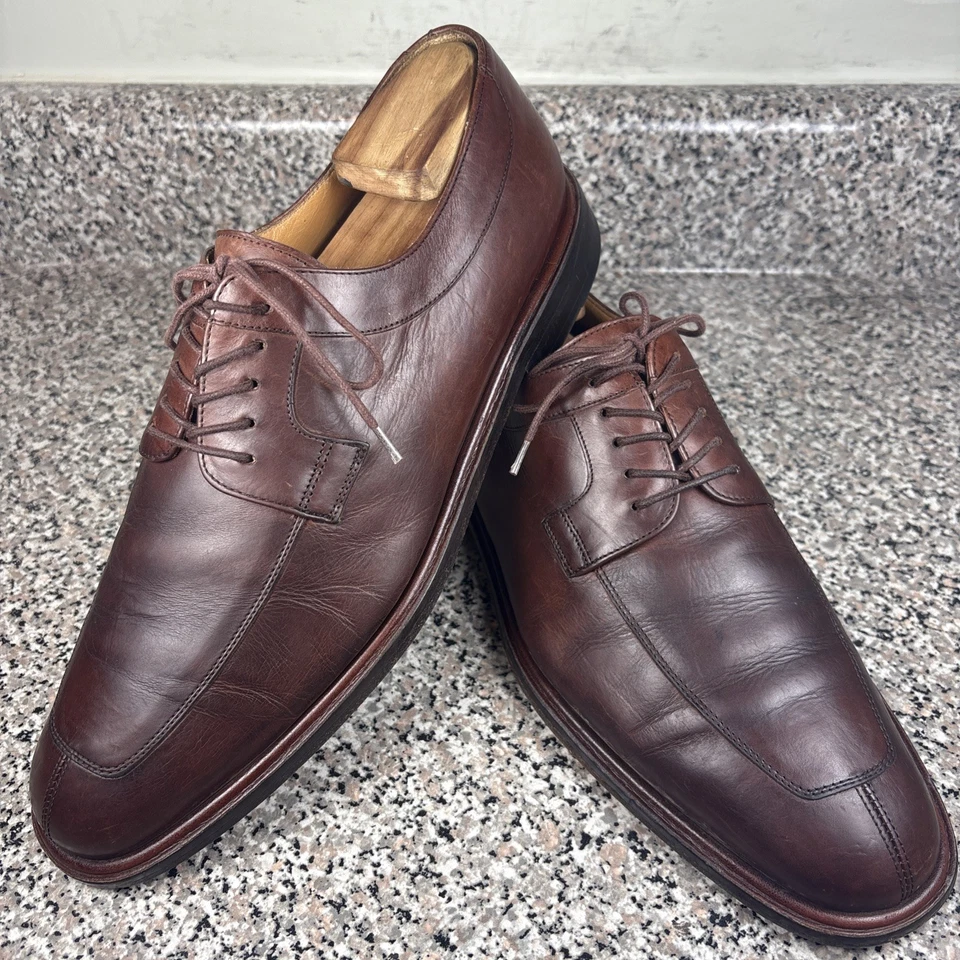 Mezlan Fiore 86721 Derby Marrón Con Cordones Puntera Dividida Para Hombre Talla 10.5M Hecho en España Foto 2 de 4