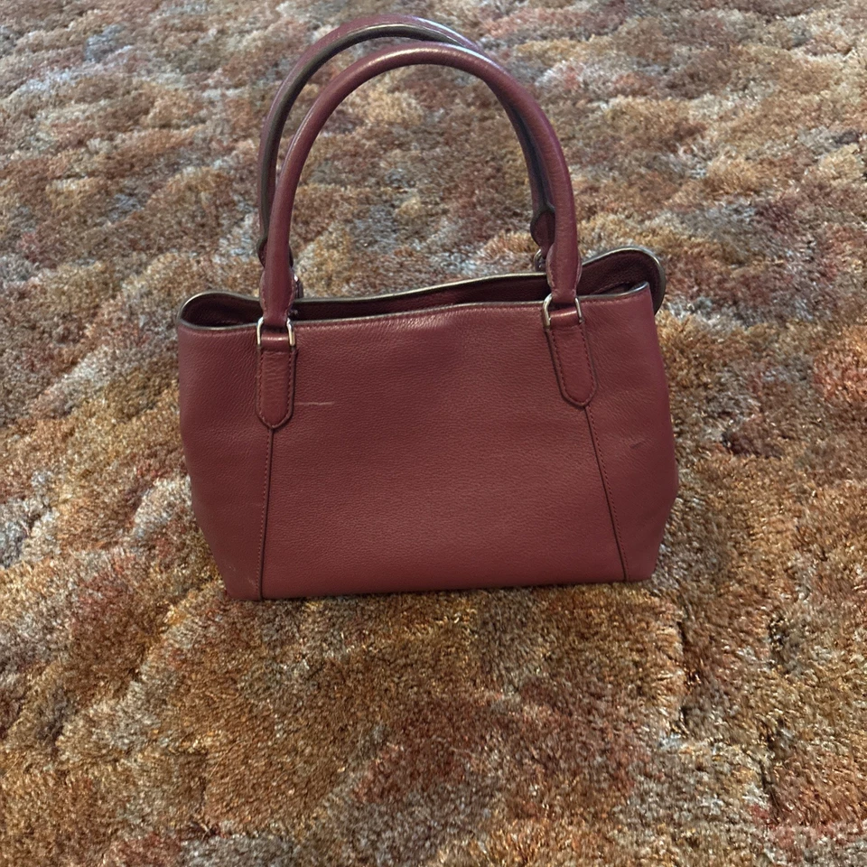 Kate Spade New York Double Handle or Purse S388 Burgundy EUC #23076Missing Strap - Image 4 of 4
