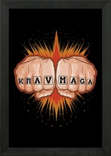 Krav Maga MMA Martial Arts Framed Wall Art Poster Canvas Print Picture