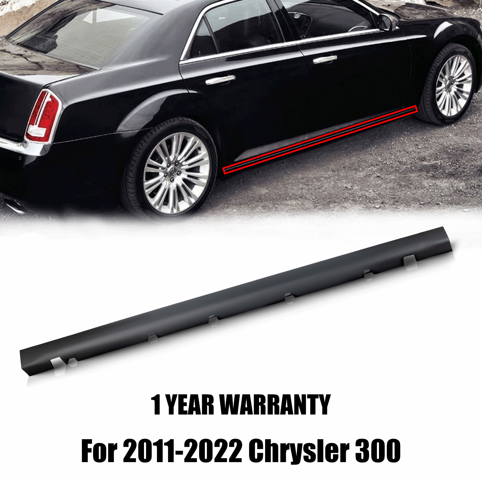 For 2011-2022 Chrysler 300 Rocker Panel Molding Passenger Right Side 