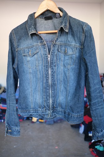 Ny Jeans Denim Trucker Jean Jacket Women's Size S Blue Long Sleeve Full Zip - Picture 3 of 9