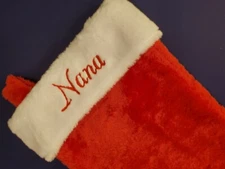 Personalized Embroidered Christmas Stocking | Red Plush Stocking 