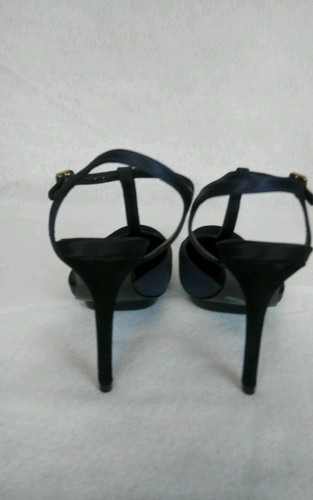 Zapatos de salón Tory Burch punta redonda mandy correa en T tacón alto boda azul marino-negro talla 10 venta - Imagen 3 de 5