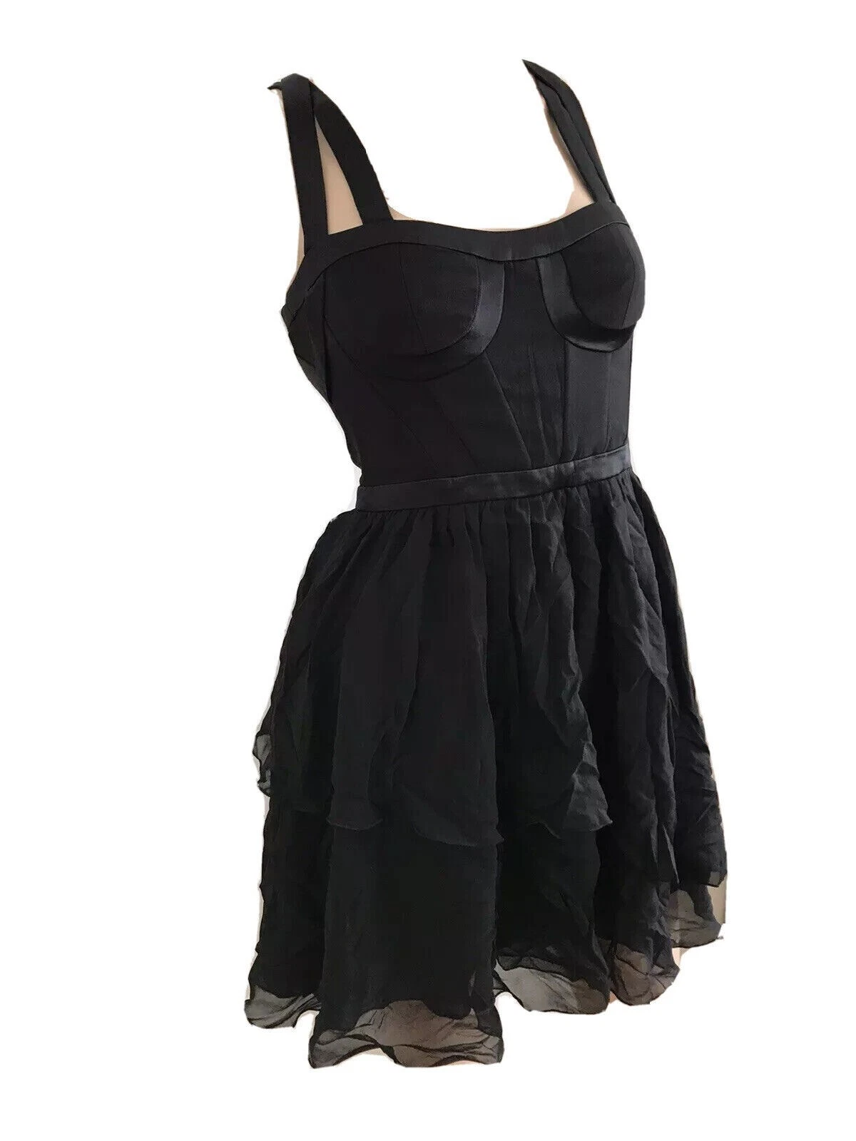 VERSACE H&M BAMBOLA IN SETA NERA CORSETTO BAMBINO ABITO DA FESTA UK 6 EU 32 US 2 XS NUOVO CON ETICHETTE