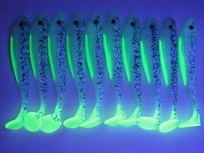 SET 10 AEW GUMMIFISCHE UKEL 90 WHITE VINE UV ZANDER HECHT LIEBLINGSKÖDER WOBBLER